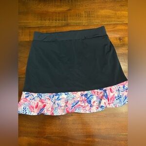 NEW! Stella Parker Golf Skort M | Blue w/ Pink Floral Ruffle Hem Tummy Control